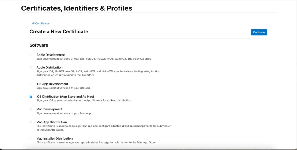Generate a Distribution Certificate