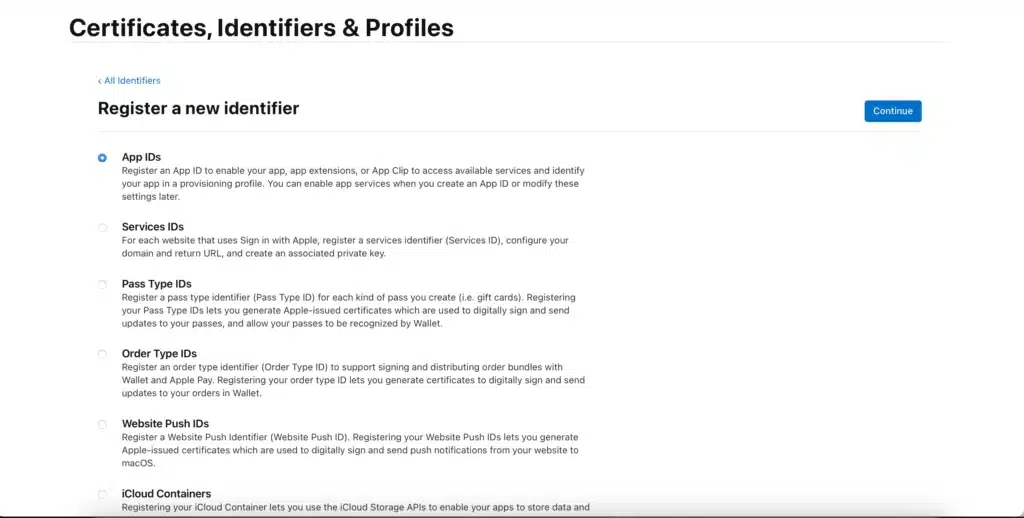 Register a new Identifiers